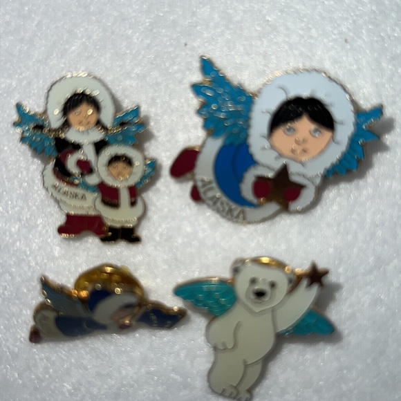 4 Alaska Angel Enamel Lapel Scatter Pins By Ace - Picture 10 of 12